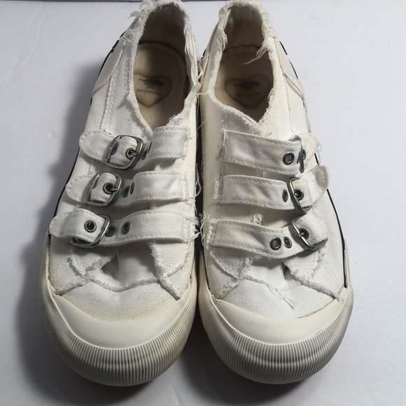 Woman’s Y2k canvas distressed slip on rocket Dog shoes - Picture 3 of 12